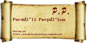 Perdéli Perpétua névjegykártya